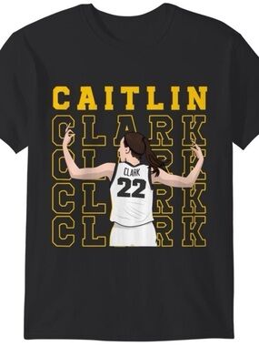 Caitlin Clark #22 Black Graphic Kids Tee